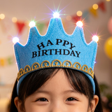 京唐 带灯生日帽皇冠发光帽子 儿童宝宝成人聚会派对装饰创意