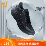 361°运动鞋男鞋雨屏防泼水春夏季新品雨天通勤鞋防滑黑色跑步鞋男 曜石黑 44