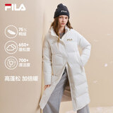 FILA斐乐蓬蓬羽绒服丨过膝长款羽绒26冬新款女连帽防污保暖外套