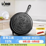 LODGE【美国进口】铸铁煎锅平底锅户外露营烤肉珍藏福鹿吉祥款 煎锅 26cm