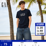 GAP男女装秋季款纯棉字母logo短袖T恤常规上衣美版570044 海军蓝 M 美码 L亚洲码180/96A 【偏小，建议选大一码】