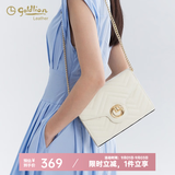 金利来女包单肩包休闲时尚通勤小方包链条斜挎包女朋友妈妈礼物 白色