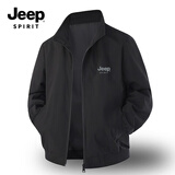 JEEP SPIRIT外套男士休闲秋季休闲运动立领夹克轻商务男装2501 黑色 XL