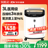 氧精灵3L升医用制氧机家用吸氧机老人专用孕妇便携氧气机323W国家补贴