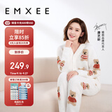 嫚熙（EMXEE）唐艺昕同款孕妇睡衣秋冬产后加厚月子服半边绒哺乳孕期家居服