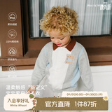 white wheat儿童2026春秋季新款上衣男女童毛线衣毛衣纯棉polo针织衫 灰色 110