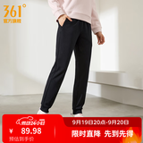361°运动裤男秋季新品运动长裤健身跑步束脚裤子舒适百搭情侣休闲长裤 【女加绒】超级黑 L