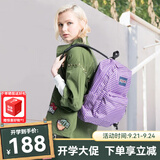 JANSPORT杰斯伯双肩背包男女清新森系书包繁花波点旅行包通勤电脑包 T5013G6菱形格子-无侧袋无隔层