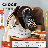 CROCS卡骆驰檀健次同款经典泡芙洞洞鞋轻便舒适男女同款花园鞋|207521 黑色-001(含智必星) 45 (290mm)