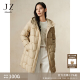 玖姿·安娜蔻【绒享】休闲简约轻暖白鸭绒中长羽绒女冬款 卡其 M