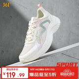 361°运动鞋女夏季透气轻便通勤休闲厚底减震慢跑步鞋女682322205F-3