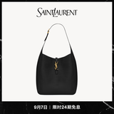 YSL圣罗兰 女士LE 5 A 7大号粒面皮革柔软手袋ysl包包 黑色 U