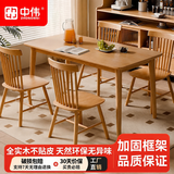 中伟实木餐桌小户型吃饭桌子电脑桌现代方形饭桌儿童书桌100x60cm单桌