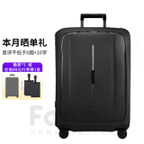 新秀丽欧洲进口时尚纯色卡扣拉杆箱男女旅行行李箱 KM0石墨黑 25英寸托运箱