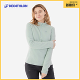 迪卡侬（DECATHLON）户外透湿抓绒女加厚摇粒绒抓绒衣保暖外套冲锋衣内胆MH100 半拉链-绿色 XL