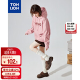 唐狮（TonLion）秋冬女针织前胸文字连帽卫衣百搭减龄时髦韩版潮流连帽卫衣女款