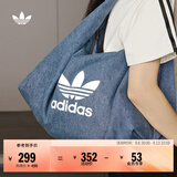 adidas「云朵包」牛仔风大容量运动挎包女子阿迪达斯官方三叶草 制服蓝 NS