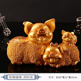 奇雅莱麋鹿摆件创意家居客厅装饰酒柜电视柜玄关办公室欧式乔迁结婚礼物 玫瑰福猪-金色