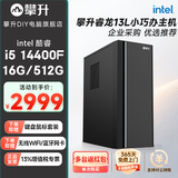 攀升14代酷睿i3/i5/i7 14700HX/14400企业采购办公设计家用教育台式电脑游戏主机整机diy组装机 14代i5+16G+512G WiFi 丨配置八