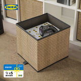 宜家（IKEA）GNABBAS格纳巴斯篮自然海草篮筐收纳箱手工编织收纳筐 黑色