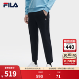 FILA斐乐商务通勤保暖男裤秋冬加绒针织长裤男子直筒裤子百搭休闲裤黑 【秋冬通勤裤】正黑色-BK M 170/80A