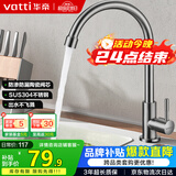华帝（VATTI）单冷厨房水龙头304不锈钢枪灰 洗菜盆洗菜池水槽适用 016000H
