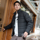 阿迪达斯棉服男装 26冬季新款运动健身跑步梭织连帽夹克保暖舒适加厚外套 KF2710/黑色/立领 M