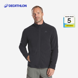 迪卡侬（DECATHLON）保暖户外抓绒衣外套男女运动宽松秋摇粒绒外套冲锋衣内胆 男款-全拉链-黑色 S