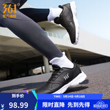 361°运动鞋男鞋秋季新品防泼水皮革面跑步鞋轻质耐磨革网透气黑色鞋子 曜石黑/361度白【皮革面防泼水】 41