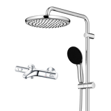 高仪（GROHE）原装进口恒温淋浴花洒套装 250MM顶喷空气手持套装恒温龙头有下水