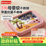 志高（CHIGO）炒酸奶机炒冰机冰淇淋机家用儿童免插电炒冰板316钢六一儿童节礼物粉色【加大号带防尘盖】