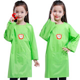 畅印 儿童围裙画画衣防水罩衣中大童绘画美术书法反穿衣小学生长袖护衣宝宝吃饭围兜可定制logo 绿色 145(XXXL号1米35-1米6)