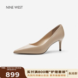 NINE WEST玖熙女鞋秋季气质高跟鞋女士通勤单鞋子女款 NF670022KK 杏色34