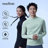 马孔多（macondo）双11秋冬跑步长袖半拉链5代新款男女马拉松越野跑步训练 浅雾绿 男款 L