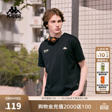 卡帕（Kappa）背靠背情侣纯棉T恤简约宽松显瘦上衣运动短袖2026新款K0D32TD21V 黑色990【高级显白丨舒适透气】 XL 尺码偏小，建议拍大一码