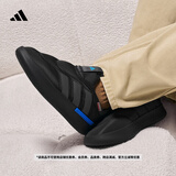 adidas ADIPUFF面包鞋保暖一脚蹬柔软休闲棉鞋男女阿迪达斯轻运动 黑色（推荐选大半码）   46