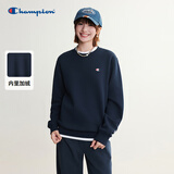 Champion冠军卫衣男女士26秋季套头圆领上衣加绒百搭简约美式 藏青色 XL