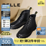 百丽（Belle）潮搭马丁靴男冬季商场同款真皮英伦风休闲靴92267DD0 黑色(8孔) 43 (265mm)