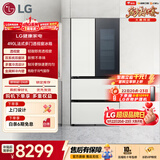LG美食大赛同款 敲一敲490L法式多门冰箱 透视窗 嵌入式 双系统双循环 三档变温大容量F555GTWVKB
