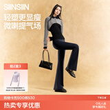 SIINSIIN微喇裤女秋季新款运动健美瑜伽裤外穿裤子打底鲨鱼喇叭裤 【四季常规款】显瘦黑 M 【100-120斤】