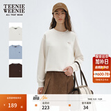 Teenie Weenie小熊女装卫衣冬装宽松日常休闲基础圆领长袖内搭上衣 象牙白 S