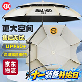 SIMAGO喜曼多拐杖钓鱼伞12棱防转手杖双层钓伞防雨紫外线遮阳伞2.4米