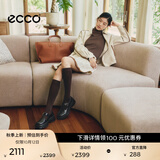爱步（ECCO）乐福鞋女 英伦风牛皮厚底增高单鞋女 踪迹220763 黑色22076301001 38