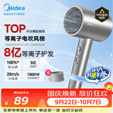 美的（Midea）8亿等离子护发电吹风 家用负离子护发吹风筒 1800W大功率快干吹风机FJ308银 节日礼物