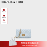 CHARLES&KEITH经典菱格链条小方单肩斜挎包包女包生日礼物送女友CK2-70160131 Sea Salt Blue海盐蓝（新色） 小包