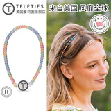 TELETIES美国进口电话线发箍发圈头饰发绳女H时尚运动头绳电话绳成人头箍 缤纷乐园