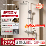 科勒（KOHLER） 淋浴一体式花洒淋雨器简易明装浴室沐浴套装顶喷手持喷头77365 新品惊爆价|全铜本体|芙芮凌旋转下水款