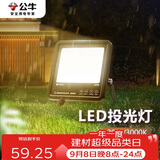 公牛（BULL）LED投光灯户外路灯庭院灯工地灯露营灯 IP65防水30W-3000K暖白光