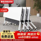 荣将折叠会议桌培训桌椅组合双人课桌带轮可移动办公桌120*40*75cm