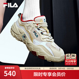 斐乐掠夺者2丨FILA复古厚底增高老爹鞋男鞋女鞋情侣时尚通勤跑步休闲 【女款】米色/雨雾灰-AN 36